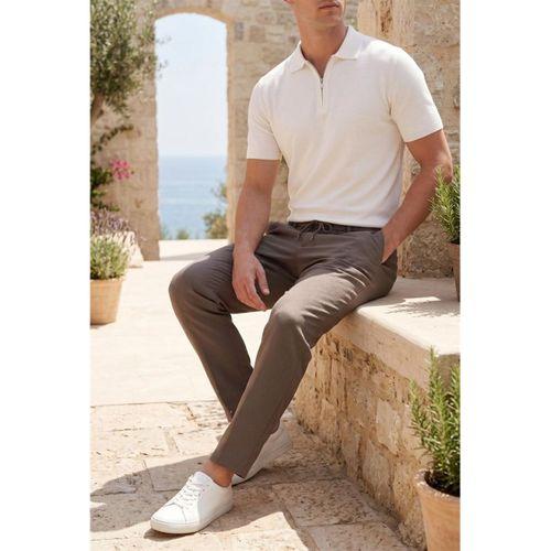 Partain Havuç Kesim Bezayağı Kumaş Boyfriend Kalıp Jogger Erkek Pantolon - Kahve