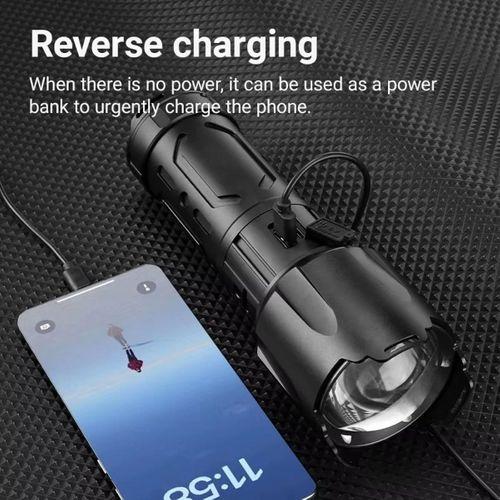 Bedotech Bd-4 60w Tg Led Alüminyum Alaşımlı Zoomlu Type-c Dijital Göstergeli  El Feneri