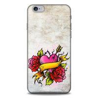 Lopard Apple Iphone 6S Plus Uyumlu Kılıf Tattoo's (12) Koruyucu Silikon Gri Pembe