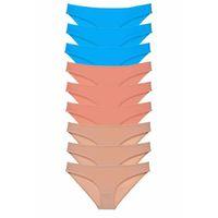 9 adet Süper Eko Set Likralı Kadın Slip Külot Pudra Ten Mavi