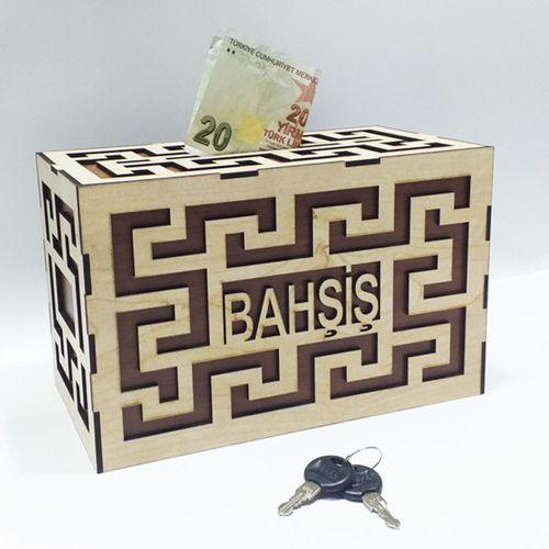DEKORATİF AHŞAP TİP BOX - BAHŞİŞ KUTUSU