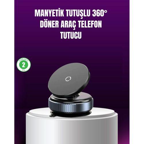 Araç İçi Manyetik Telefon Tutucu 360° Döner Vakumlu Stand