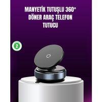 Araç İçi Manyetik Telefon Tutucu 360° Döner Vakumlu Stand