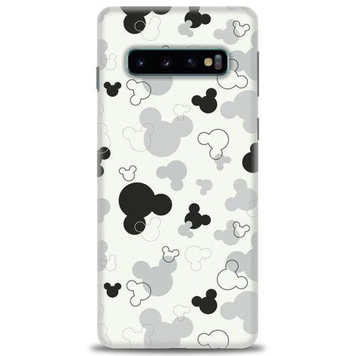 Samsung Galaxy S10 Kılıf HD Baskılı Kılıf - Siyah Mickey + Tam Ekran Koruyucu