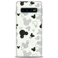 Samsung Galaxy S10 Kılıf HD Baskılı Kılıf - Siyah Mickey + Tam Ekran Koruyucu