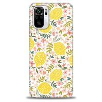 Xiaomi Redmi Note 10 Kılıf HD Baskılı Kılıf - Limon ve Çiçekler + Tam Ekran Koruyucu