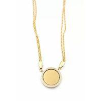 Taşlı Plaka Kolye - Altın