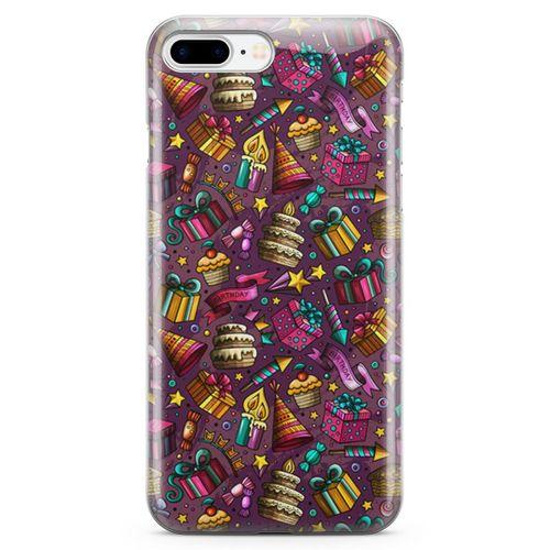 Apple iPhone 7 Plus Kılıf Parti Malzemeleri Doodle Arka Kapak Koruma Desenli Full Koruyucu