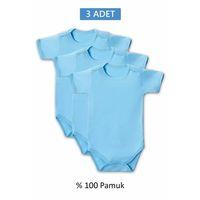 Mavi Yarım Kol Body Zıbın 7-12 YAŞ Çocuklar İçin (3 ADET) Alttan Çıtçıtlı Özel Gereksinimli