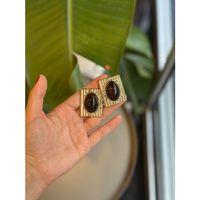 Taşlı Küpe - Siyah