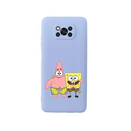 Poco X3 SüngerBob Patrick Premium Silikonlu Lila Telefon Kılıfı