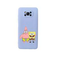 Poco X3 SüngerBob Patrick Premium Silikonlu Lila Telefon Kılıfı