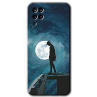 Samsung Galaxy M12 HD Baskılı Kılıf + 9D Tam Ekran Koruyucu - Dolunay Yalnızlık