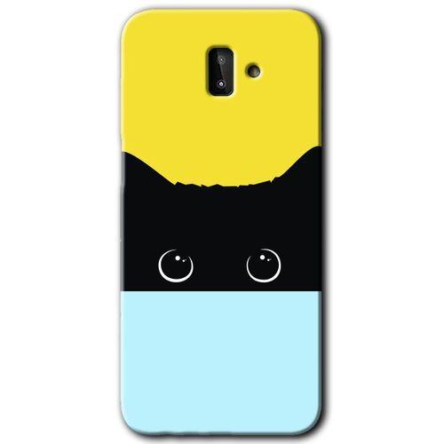 Potkal Hediye Fabrikası Samsung Galaxy J8 Kılıf HD Desen Baskılı Arka Kapak - Kara-Kedi