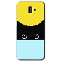 Potkal Hediye Fabrikası Samsung Galaxy J8 Kılıf HD Desen Baskılı Arka Kapak - Kara-Kedi