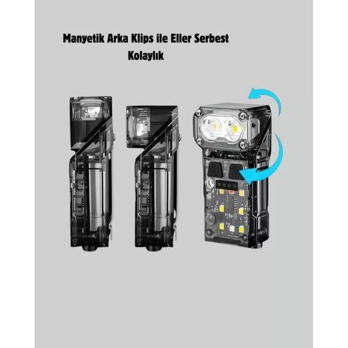 Şarjlı Led Kafa Lambası Manyetik Klipsli El Sensörlü Çok Fonksiyonlu