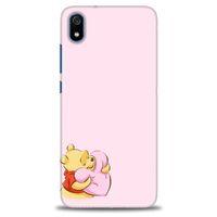 Xiaomi Redmi 7A Kılıf HD Baskılı Kılıf - Winnie the Pooh Kalpli + Tam Ekran Koruyucu