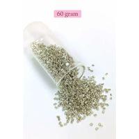 Kesme Cam Boncuk 2mm - 60 Gram - Parlak Gümüş - BNC376