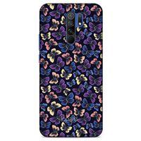 Xiaomi Redmi 9 Kılıf Kelebek Etkisi (20) Koruyucu Kılıf Fuşya Mavi