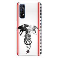 Lopard Oppo Realme 7 Uyumlu Kılıf Tattoo's (49) Ultra Silikon Kılıf Dragon Love