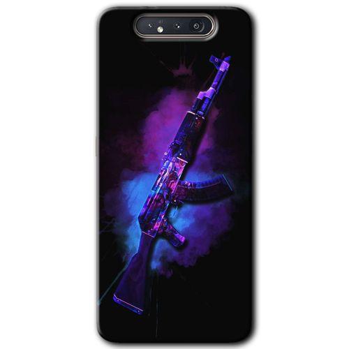 Galaxy A80 Kılıf HD Desen Baskılı Arka Kapak - AK + Kırılmaz Cam