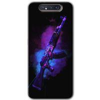 Galaxy A80 Kılıf HD Desen Baskılı Arka Kapak - AK + Kırılmaz Cam