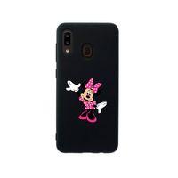 Samsung A30 Minnie Mouse Premium Silikonlu Siyah Telefon Kılıfı