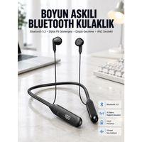 60 Saat Kablolu Boyun Askılı Dijital Göstergeli Bluetooth Kulaklığı Yeni Nesil