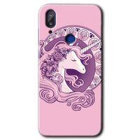 Vestel E5 Kılıf HD Desen Baskılı Arka Kapak - Unicorn-Pembe + Kırılmaz Cam