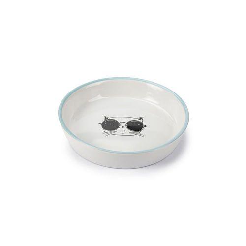 Beeztees Kedi Mama Su Kabı, Seramik, Beyaz, 16cm, 300ml