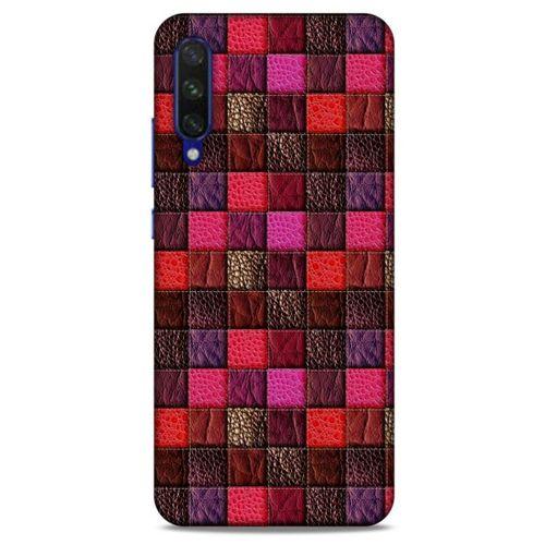 Xiaomi Mi A3 Kılıf Patchwork (22) Tam Koruma Kılıfı Fuşya Bordo