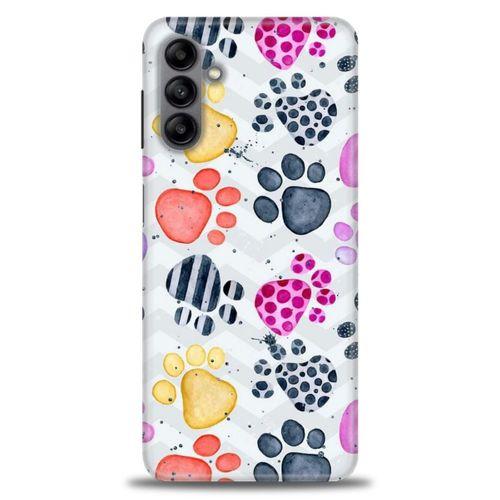 Samsung Galaxy A04S Kılıf HD Baskılı Kılıf - Renkli Patiler + Tam Ekran Koruyucu