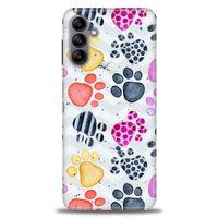 Samsung Galaxy A04S Kılıf HD Baskılı Kılıf - Renkli Patiler + Tam Ekran Koruyucu