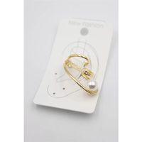 Taşlı Kıkırdak Küpe - Altın