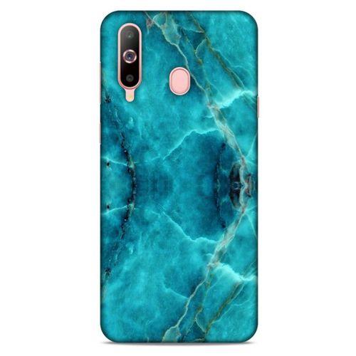 Mermer Desenli (13) Tema Silikon Kap Turkuaz Samsung Galaxy A60 Kılıf