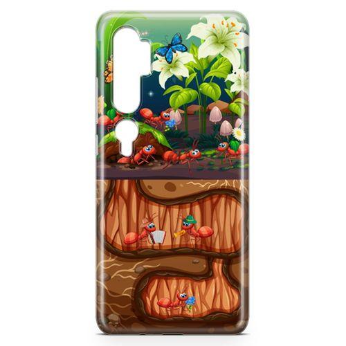 Xiaomi Mi Note 10 Pro Kılıf Karınca Yuvası Arka Kapak Koruma Desenli Full Koruyucu
