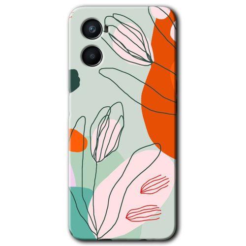 Oppo Reno 3 Kılıf HD Desen Baskılı Arka Kapak - Vektör Çiçekler