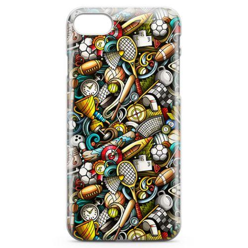 Apple iPhone 7 Kılıf Basket Futbol Doodle Arka Kapak Koruma Desenli Full Koruyucu