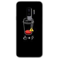 Samsung Galaxy S9 Plus HD Baskılı Kılıf + 9D Tam Ekran Koruyucu - Coffee Battery