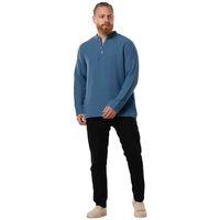 Uzun Kol Erkek Hakim Yaka Double Müslin Sonbahar ve Kışlık Sweatshirt İndigo indg