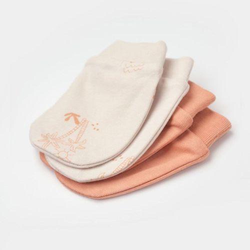 Bibaby Bibaby Biorganic Hello Safari 2'Li Bebek Eldiven 72224 Ekru Kiremit