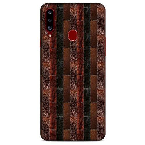 Samsung Galaxy A20s Kılıf Patchwork (8) Baskılı Kılıf Siyah Kahverengi