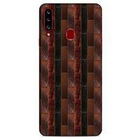 Samsung Galaxy A20s Kılıf Patchwork (8) Baskılı Kılıf Siyah Kahverengi