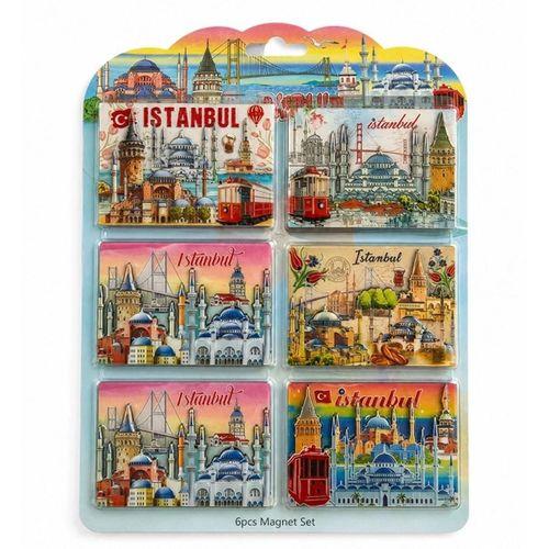 İstanbul Temalı Ahşap Buzdolapı Süsü Magnet 6lı Set Alk5808
