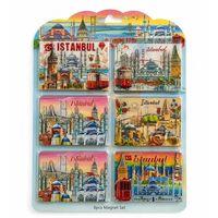 İstanbul Temalı Ahşap Buzdolapı Süsü Magnet 6lı Set Alk5808