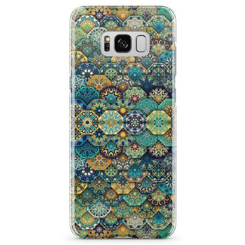 Samsung Galaxy S8 Plus Kılıf Sekizgen Motifler Arka Kapak Koruma Desenli Full Koruyucu