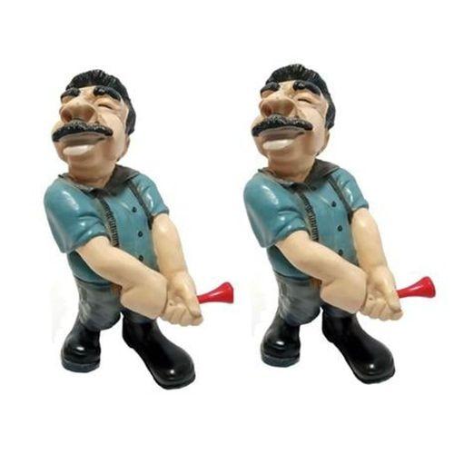 Golf Oynayan Adam Set , El Yapımı Biblo,Dekoratif Figür,Hediyelik Eşya 18Cm