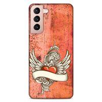 Lopard Samsung Galaxy S21 Uyumlu Kılıf Tattoo's (7) Telefon Kılıfı Kırmızı Beyaz