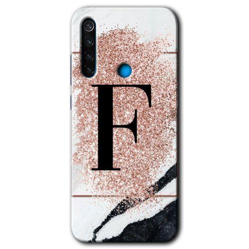 BeRa Aksesuar Xiaomi Redmi Note 8 Kılıf Baskılı Kapak - Pembe Mermer Desenli G Harfi +Tam Kaplayan Mat Seramik