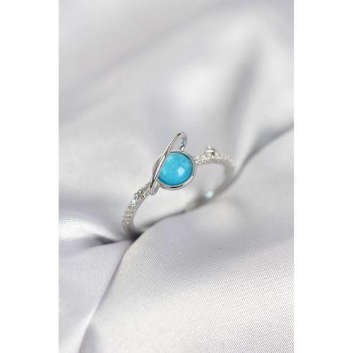 Gümüş Renk Zirkon Taşlı Satürn Model Kadın Yüzük